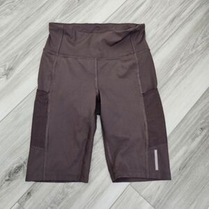 High-Waist Women's Bike Shorts in Dark Brown Sz S